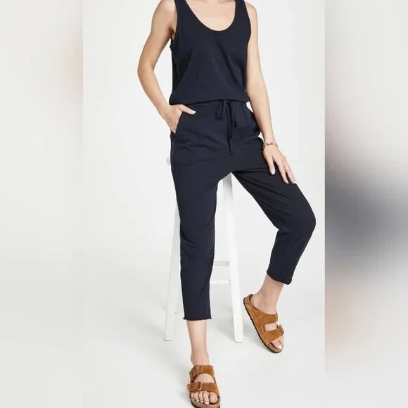 FRANK & EILEEN Tank Jersey Jumpsuit in Black size Small - Picture 3 of 4